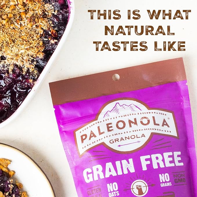 Paleonola Chocolate Fix Grain Free Granola 10 Oz Resealable Bag (Pack of 3) - Grainless Paleo Granola Blended w/Dried Cranberries &amp Coconut Organic Cacao Powder &amp Hazelnuts - Gluten &amp D