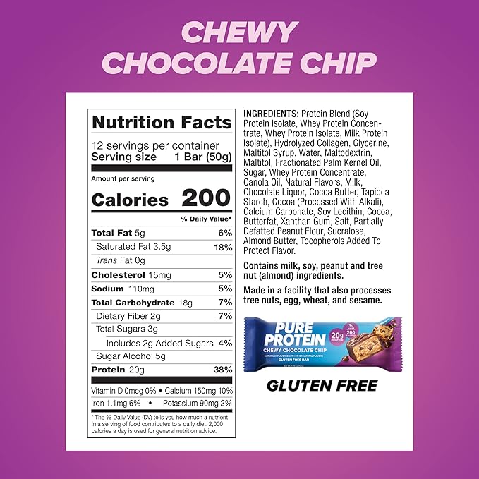 Pure Protein Bars High Protein Nutritious Snacks to Support Energy Low Sugar &amp Bars High Protein Nutritious Snacks to Support Energy Low Sugar Gluten Free