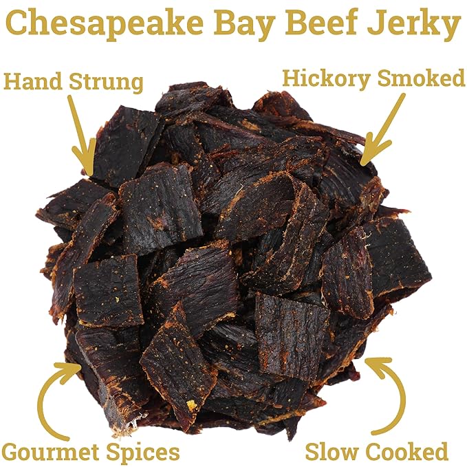 Lone Star Chesapeake Bay Flavored Beef Jerky - 1 Pound Resealable Bag - Hickory Smoked Handcrafted Flavor - High Protein Healthy Meat Snack