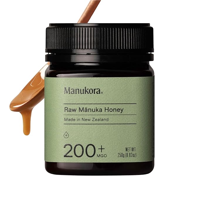 Manukora Raw Manuka Honey MGO 200+ New Zealand Honey Non-GMO Traceable from Hive to Hand Daily Wellness Support - 250g (8.82 Oz)