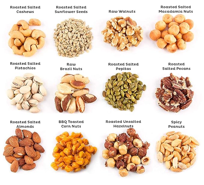 Oh! Nuts Mix Roasted Salted Individual Nut Snacks for On-the-Go - 12 Convenient Nut Snacks for School - Bulk Nuts Variety - Individual Packs (1.5 oz Each)