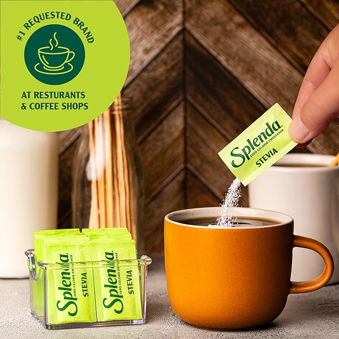 SPLENDA Stevia Zero Calorie Sweetener Plant Based Sugar Substitute Granulated Powder Single Serve Packets 1000 Count (Pack of 1)