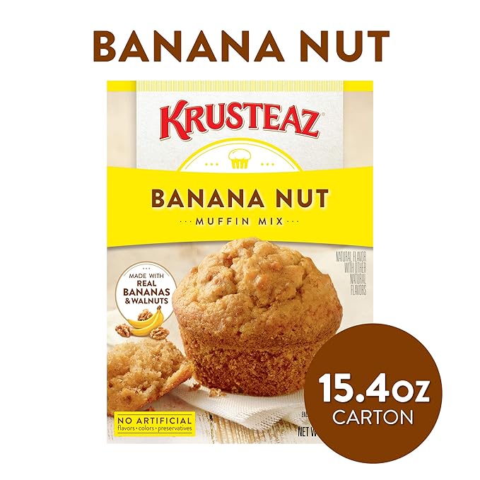 Krusteaz Banana Nut Supreme Muffin Mix 17.1-Ounce Boxes (Pack of 12)