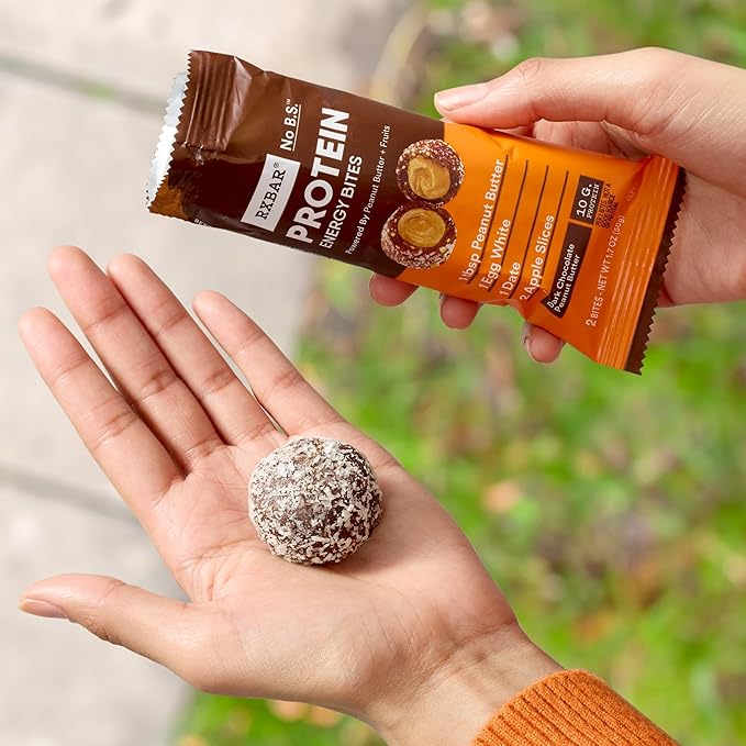 RXBAR Protein Energy Bites Gluten Free Protein Balls Dark Chocolate Peanut Butter 21.1oz Box (24 Bites)