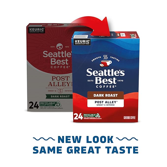 Seattle’s Best Coffee Dark Roast K-Cup Coffee Pods Post Alley 100% Arabica 4 Boxes (96 Pods Total)