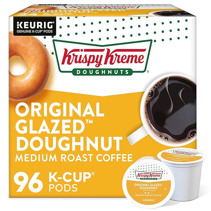 Krispy Kreme Original Glazed Doughnut Single-Serve Keurig K-Cup Pods Flavored Medium Roast Coffee 96 Count