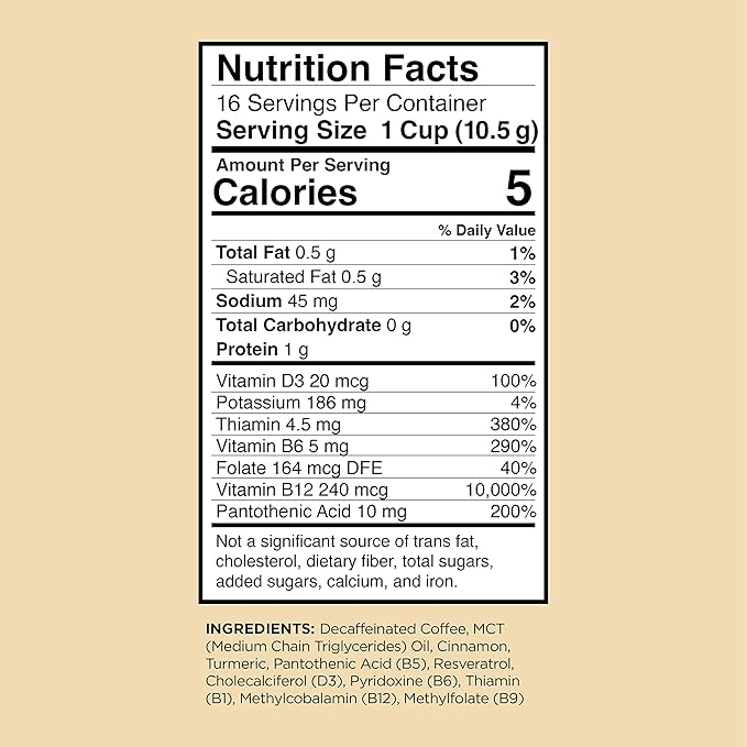 Decaf Genius Keto Coffee Pods with MCT Oil Turmeric and B Vitamins by VitaCup for Focus in Single Serve Pod Compatible with K-Cup Brewers Including Keurig 2.0 32 CT