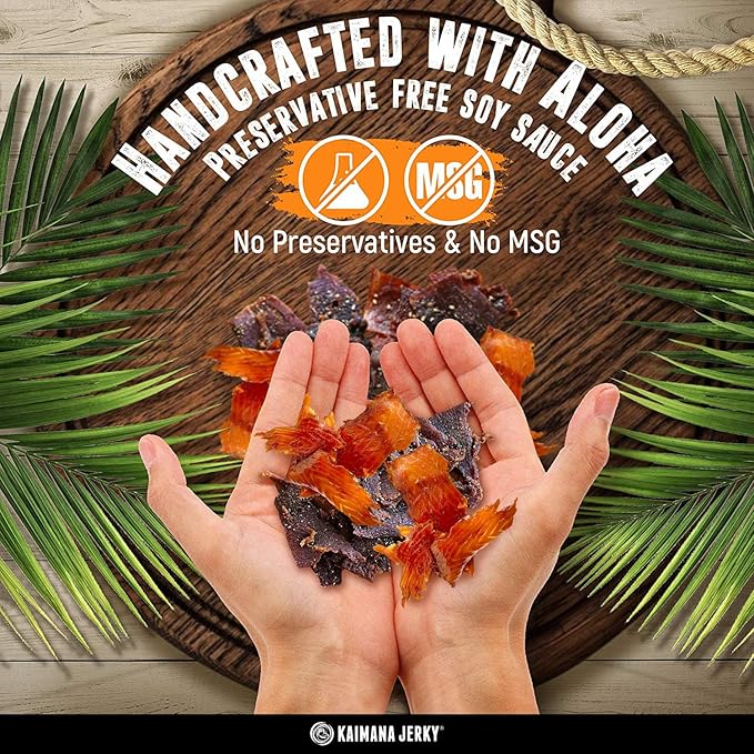 Kaimana Jerky Variety Pack - Ahi Tuna Salmon &amp Wahoo Ono Fish Jerky - All-Natural Wild-Caught Protein-Packed Omega-3 Rich - Made in Hawaii - 11 Bags Great Gift for Dad or Military Care Packag