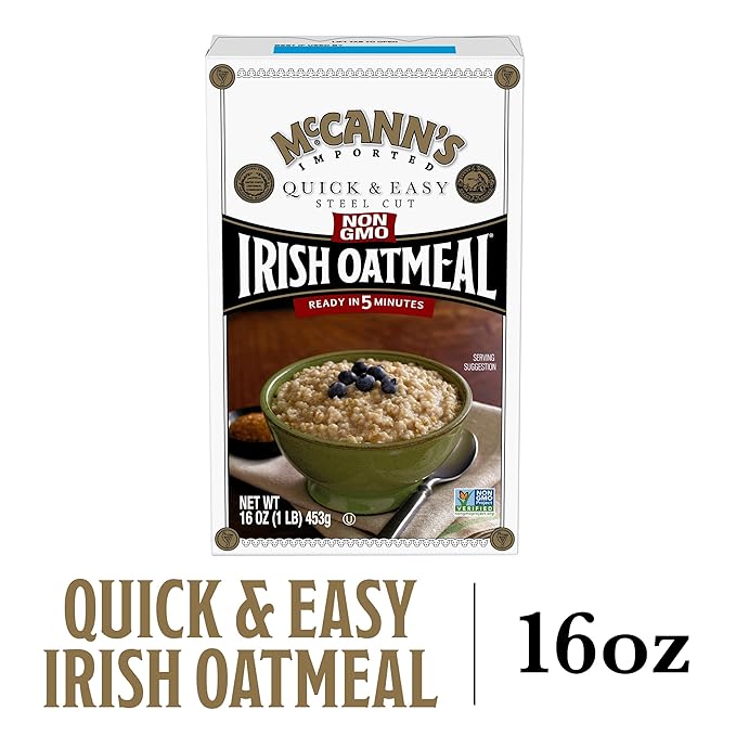 McCann's Irish Oatmeal Quick &amp Easy Steel Cut Oats 16 Ounce (Pack of 12)