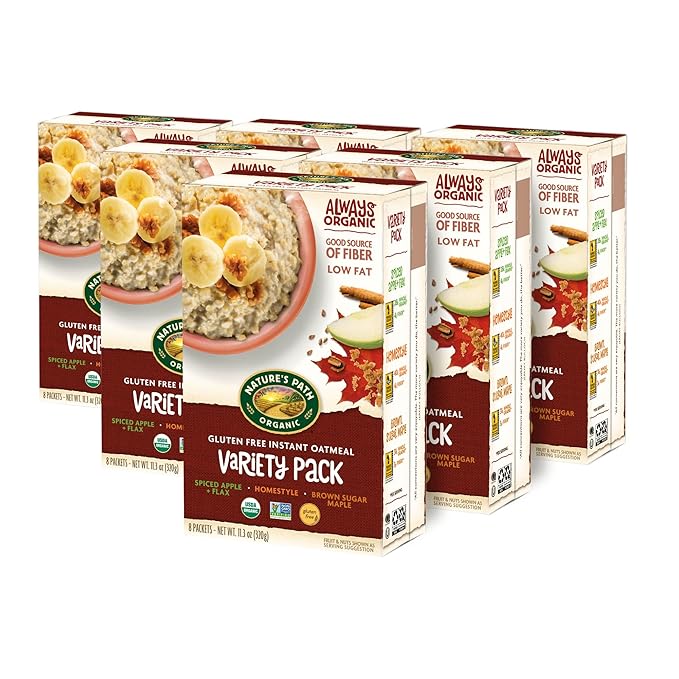 Nature's Path Organic Variety Pack Oatmeal 11.3 oz (Pack of 6) Gluten Free Non-GMO