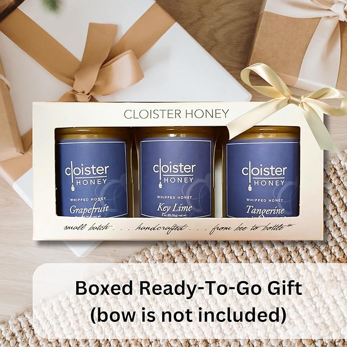 Cloister Honey Trios - Citrus (3 x 3 oz) | Hand Crafted | Raw Artisan Honey | 100% Pure Raw &amp Unfiltered | All Natural | Made in USA |