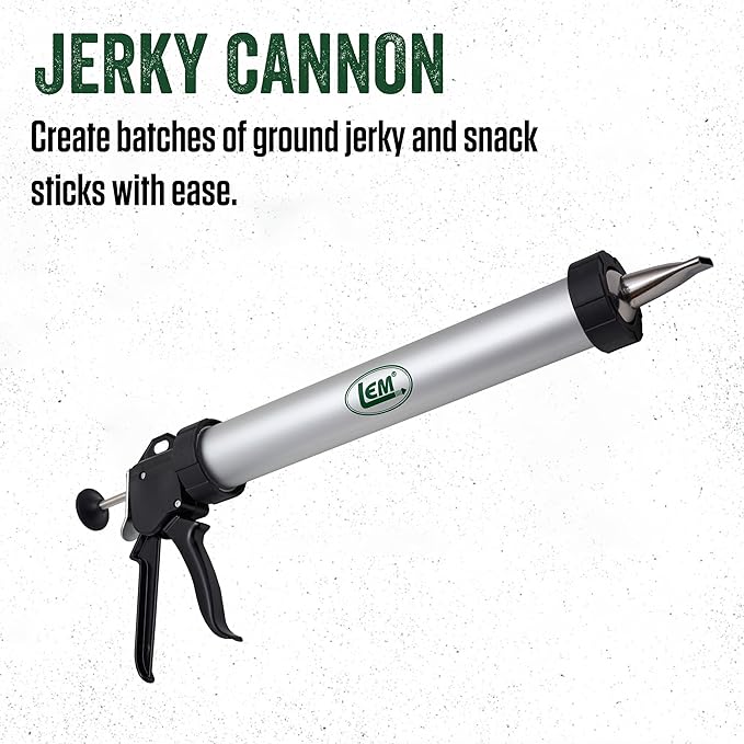 LEM Products Jerky Cannon with Nozzles and Brush Backwoods Seasonings Anodized Aluminum and Stainless Steel