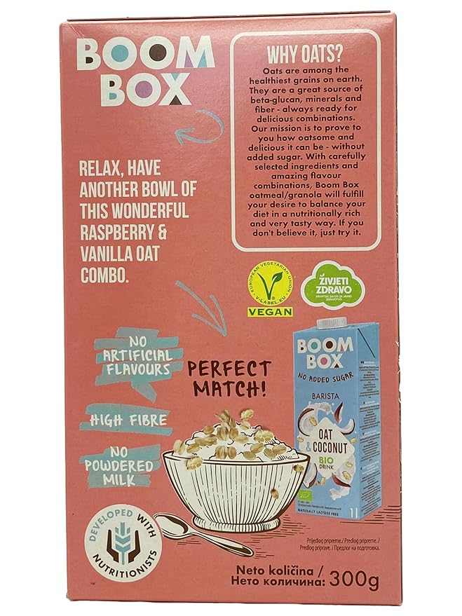 BOOM BOX High Protein Chocolate Oat Granola - 300g Energizing and Indulgent Breakfast (300G Vanilla)