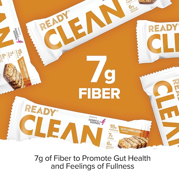 Ready® Protein Bars - High-Protein Snack with 15g Whey Protein All-Natural Ingredients Supports Lean Muscle and Recovery - Salted Caramel Cashew Bundle (15 Pack)