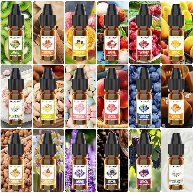 Food Flavoring Oil - Concentrated Candy Flavors 36 Liquid Lip Gloss Flavoring Oil Cotton Candy Pineapple Strawberry Flavor Oil for Baking Cooking Slime Making Drinks - 0.25 Fl Oz