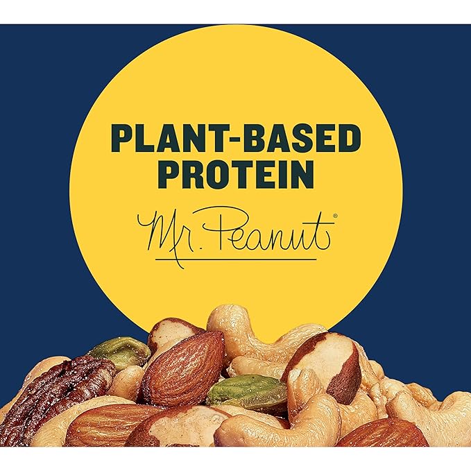 PLANTERS Deluxe Mixed Nuts with Sea Salt 27 oz Resealable Container - Variety Mixed Nuts Snacks with Cashews Almonds Pecans Pistachios &amp Hazelnuts - Energy Boost - Kosher