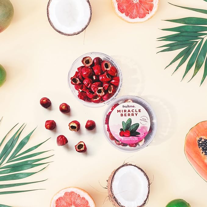 Miracle Berry Whole Fruit - 30 Gently Dried Miracle Fruit Seedless Halves - Sweeten Those Sour Moments with Unique Taste Changing Magic Berry