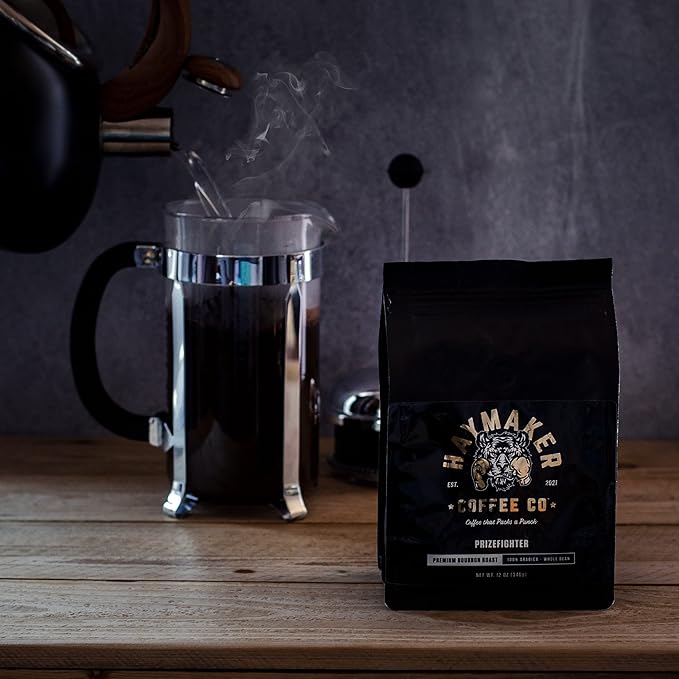 Haymaker Coffee Barrel-Aged Bourbon Roast Whole Bean 12 Ounce Roasted in USA