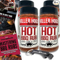 Killer Hogs Hot BBQ Rub Premium Barbecue Rub &amp Seasoning 4 pk (48 oz) + Guide &amp Bottle Opener (6 Items)!
