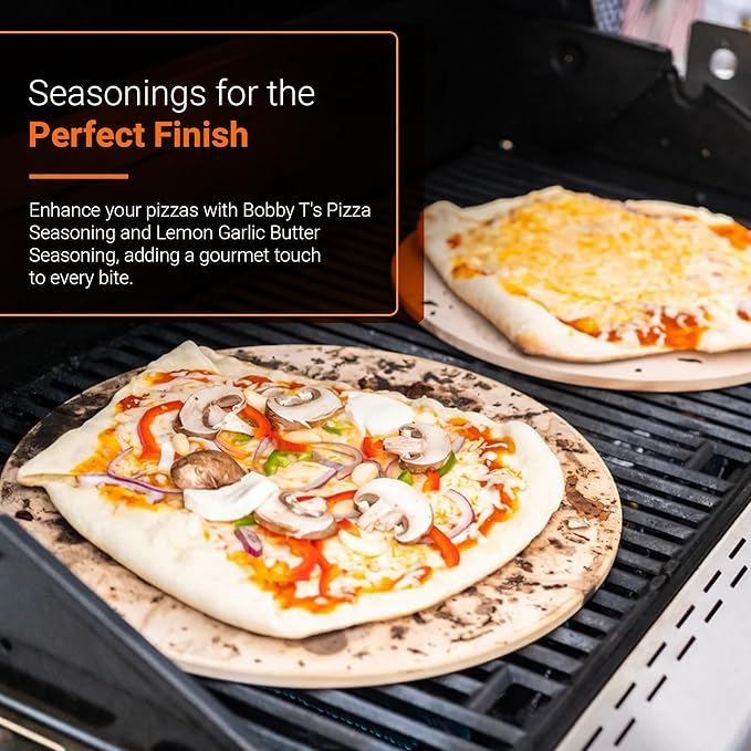 Grill Master BBQ Pizza Set | The Ultimate Backyard BBQ Pizza Bundle feat. Bobby T's Gourmet Foods | Essential for Cooking Grilling and Smoking | Perfect Grill Gift for Men &amp Women