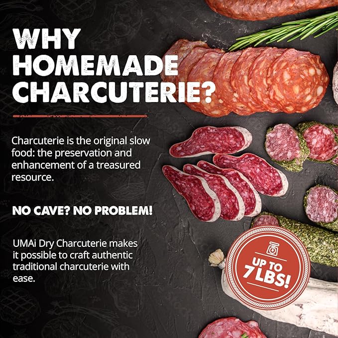 UMAi Dry Charcuterie Kit Dry Curing Meat Kit Incl. 3 Large &amp 2 Small Dry Age Bags for Meat Instacure #2 &amp Juniper Berries Create Gourmet Charcuterie Boards in Your Refrigerator Over 1-6 Mon