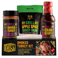 Hey Grill Hey | Turkey Brine Kit | | Includes Apple Spice Brine Smoked Turkey Rub and Cranberry BBQ Glaze| Smoked Turkey Brine &amp Seasoning Kit