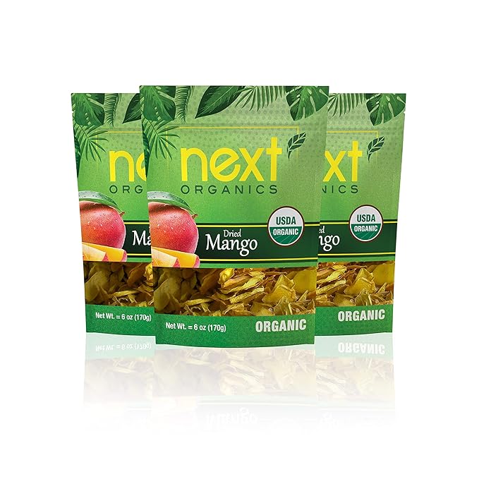 Next Organics Dried Mango 6 oz Bag (Pack of 3)