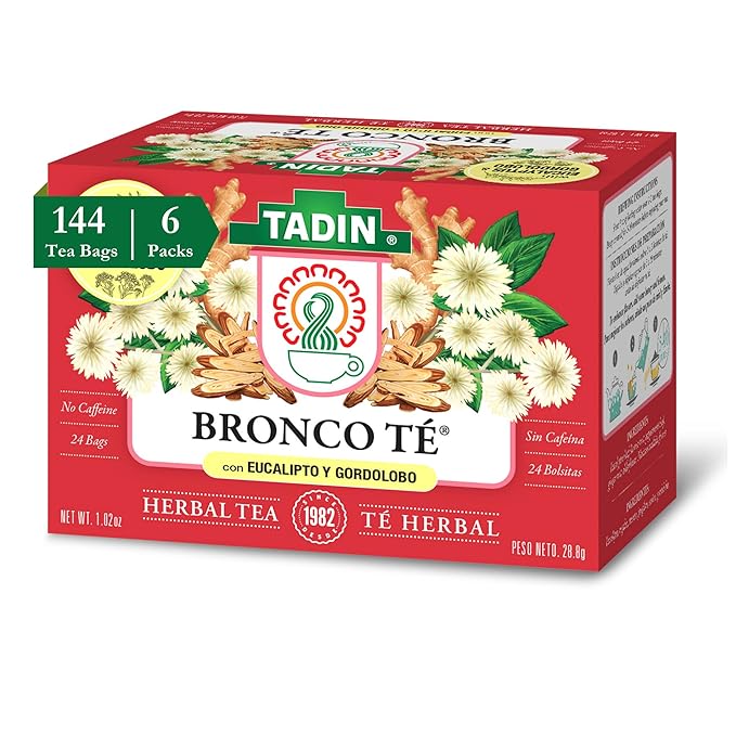 Tadin Bronco Herbal Tea Caffeine Free Decaf 24 Tea Bags Per Box Pack of 6