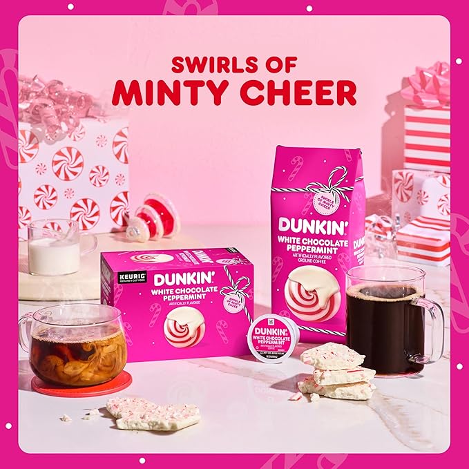 Dunkin’ White Chocolate Peppermint Artificially Flavored Coffee K-Cup Pods 60 Ct.