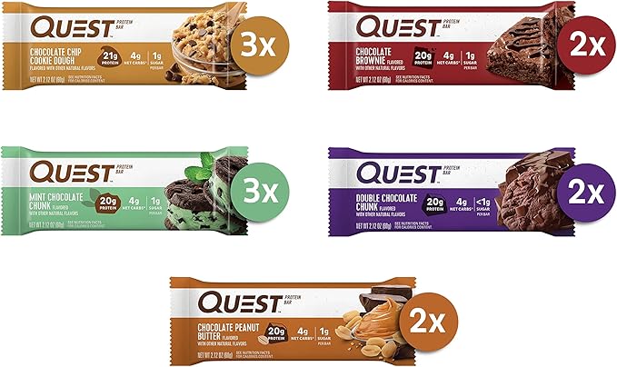 Quest Chocolate Lovers Protein Bar Variety Pack with Mini Cookie Dough Bars High Protein Gluten Free 12 + 14 Count