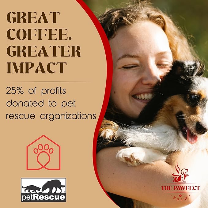 Dog Lover’s Coffee – French Vanilla by The Pawfect Brew | Medium Roast Whole Bean 1 lb Bag | Naturally Flavored Freshly Roasted to Order | 25% Profits Donated to Animal Rescue