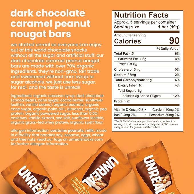 UNREAL Complete Variety Pack (6 Bag Sampler) | Less Sugar Fair Trade Non-GMO Ingredients with no Corn Syrup or Sugar Alcohols No Soy