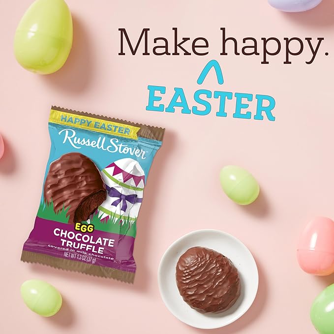 RUSSELL STOVER Easter Chocolate Truffle Milk Chocolate Easter Egg 1.3 oz. (Pack of 18)