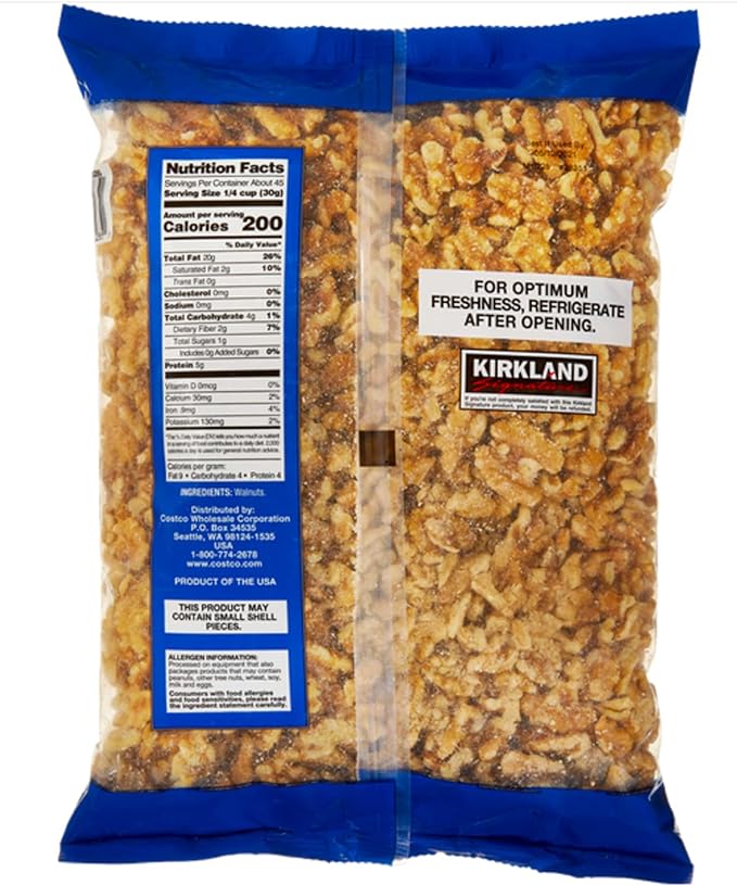 US #1 Grade Raw Walnuts 3 Pound (48 oz) Bulk Bag – Extra Fancy Shelled Walnut Halves &amp Pieces – Unsalted &amp No Salt Added – Heart Healthy Omega-3 – Kosher