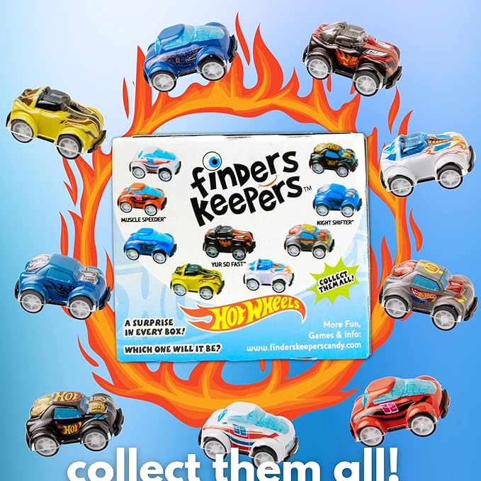Finders Keepers Hot Wheel Series 2 Chocolatey Eggs with Mini Car Figurine Inside Christmas Stocking Stuffers Party Favor Candy 6 Count