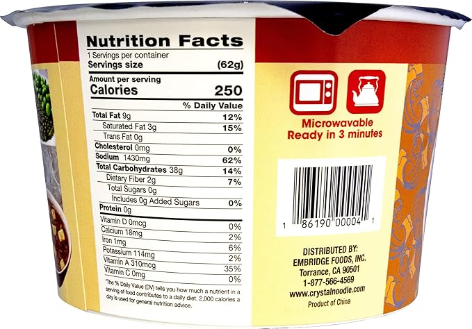 Crystal Noodles Soup Spicy Tofu 2.19 oz (Pack of 6)