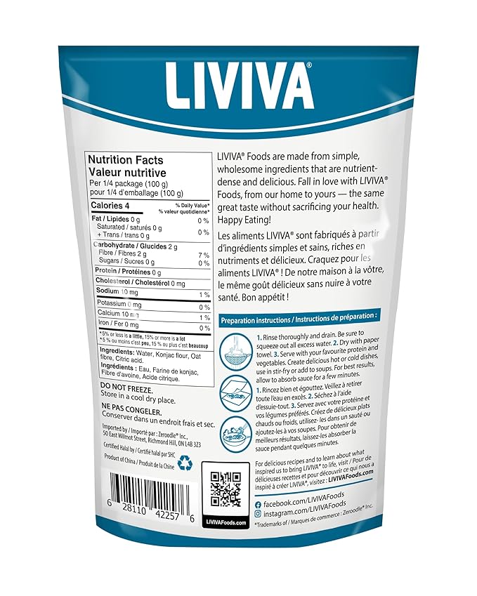 LIVIVA Shirataki Konjac Penne (6 Pk - 110 oz) – Diabetic-Friendly Low Carb Low Calorie Pasta Noodles Ready to Serve – No Odor Certified Non-GMO Gluten Free Vegan Plant-Based Keto Kosher Halal