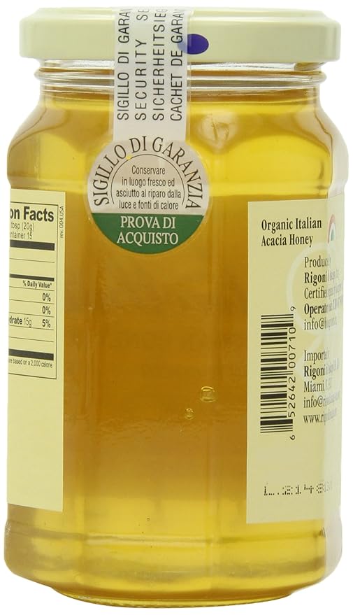 Rigoni di Asiago Mielbio Italian Raw Honey Acacia 10.58 Ounce (Pack of 1)