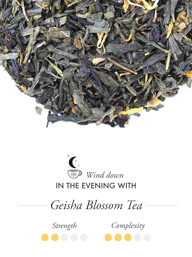 TWG Tea | Geisha Blossom Tea | Green Tea | Passionfruit &amp Marigold Petals | Haute Couture Tin 100g | Gift Set