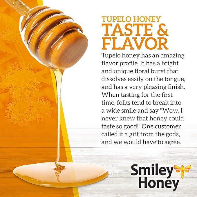 Smiley Honey - 100% Tupelo Honey Raw and Unfiltered (16 oz)