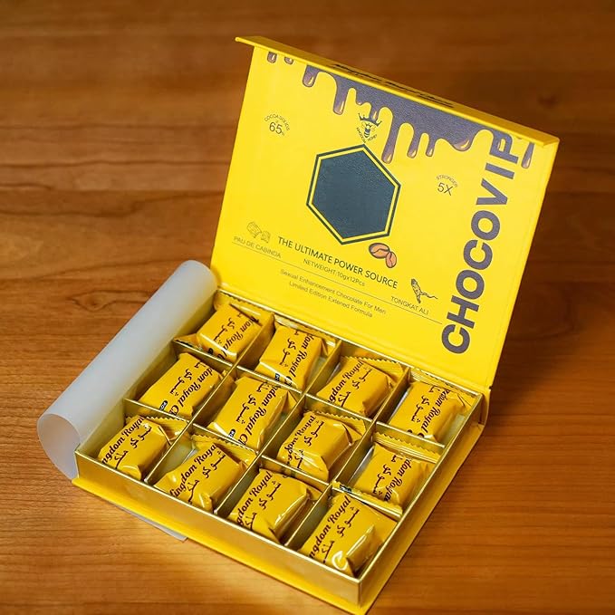 Power Choco for Him Natural Chocolate with 100% Mixed Herbs (Pack of 12 Pieces 10 Gram Each)