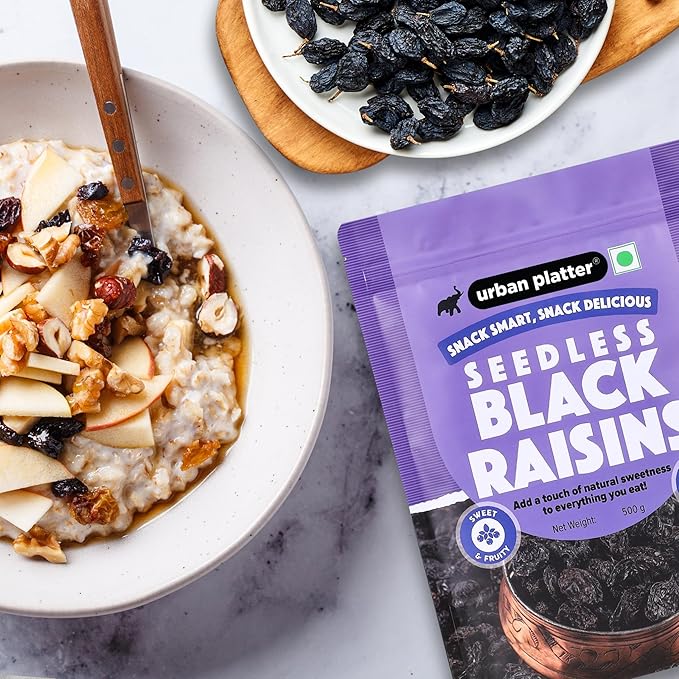 Urban Platter Seedless Black Raisins 500g