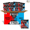 Jack Link's DUOs Frank's RedHot Buffalo Style With Creamy Ranch Flavor Chicken Bites Under 100 Calories Snacks 8g of Protein Feed Your Beast Side With Individual Meat Snack Bags – 2.85oz (8 Count)
