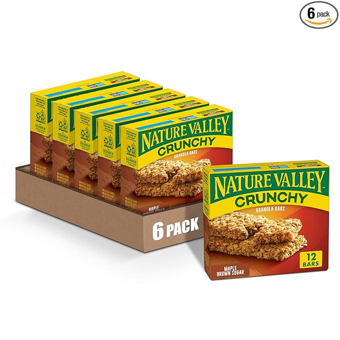 Nature Valley Crunchy Granola Bars Maple Brown Sugar 6 ct 12 bars (Pack of 6)