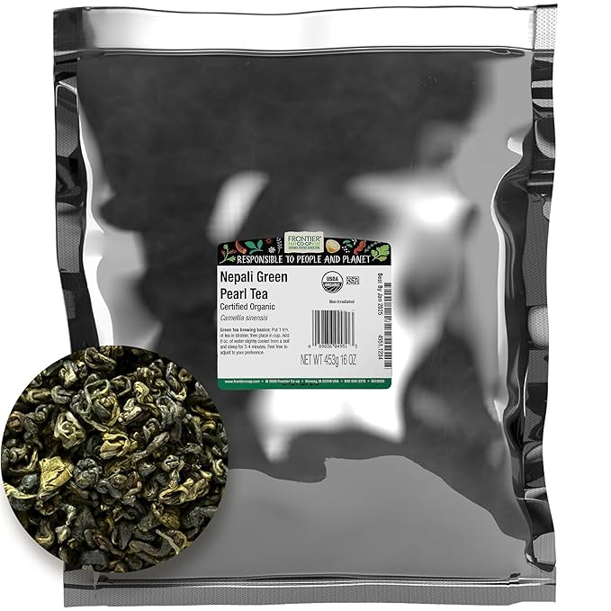 Frontier Bulk Nepali Green Pearl Tea Organic 1 Pound