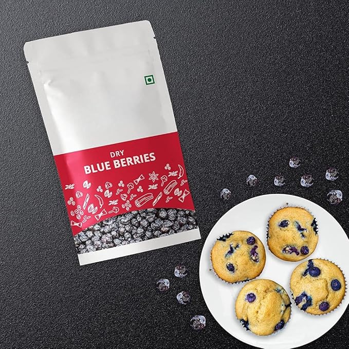 Whole Dried Blueberries - Blueberry dry fruit - 100% Natural and Unsweetened - Gluten free snacks -100 Grams