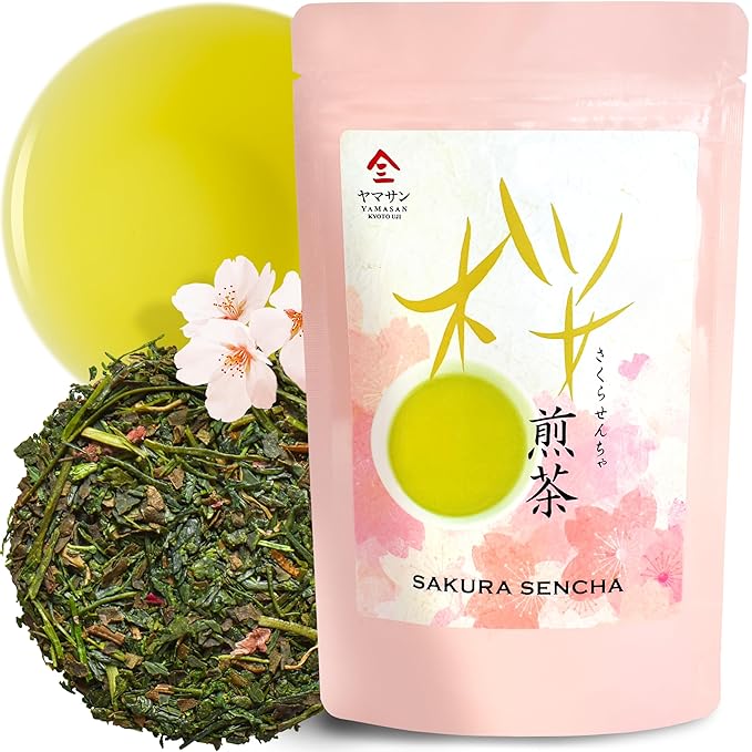 Chaganju Sakura Floral Green Tea - Japanese Loose Leaf With Sakura Petals 2.82oz (80g)