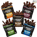 Wicked Cutz Beef Jerky Variety Pack | 5 Flavors Up to 36g Protein Per Bag | Tender Easy to Chew USA Made High Protein Carnivore Snacks | Unique Gifts for Men (5 Bags)
