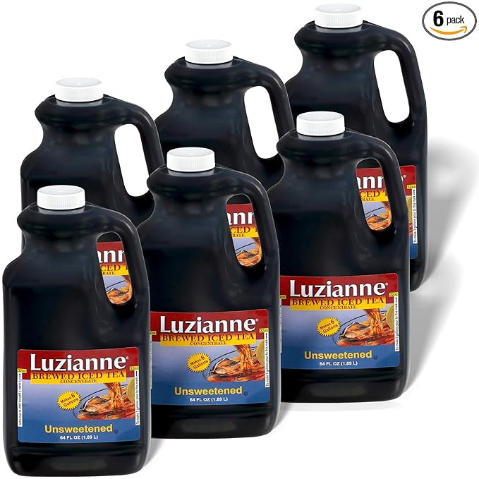 Luzianne Iced Tea Concentrate Unsweetened Just Add Water 64 Fl Oz Bottle (Pack of 6)