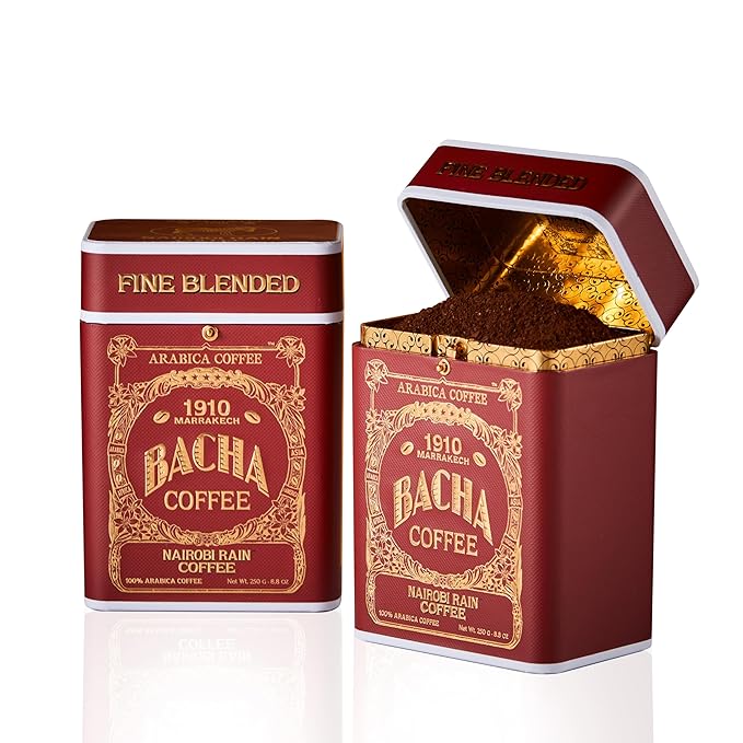 Bacha Coffee | Nairobi Rain Fine Blended Ground Beans Medium Dark Roast 100% Arabica Specialty Coffee 250g Signature Nomad Collection Gift Box